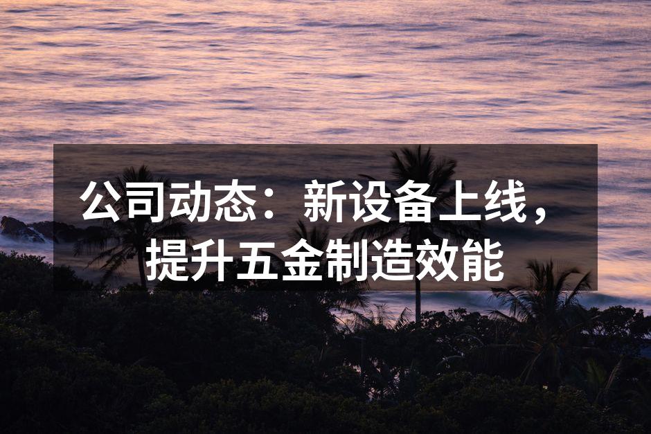 公司动态：新设备上线，提升五金制造效能